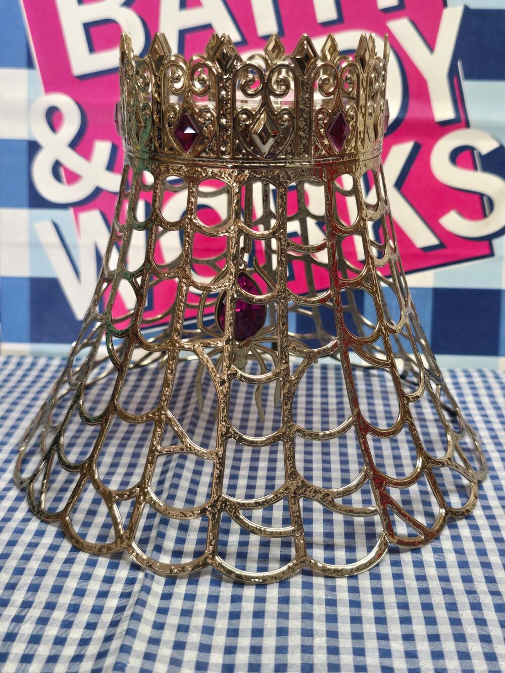 BBW Gold Spider Web Single Wick Candle Pedestal Holder Home Fragrance Decor